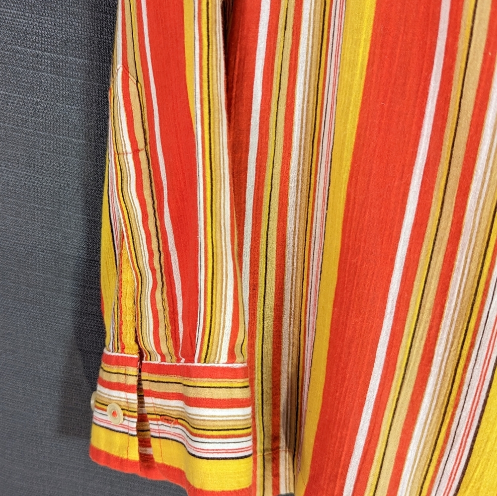 Orange Red Yellow Striped Blouse M Jones New York - Picture 14 of 16
